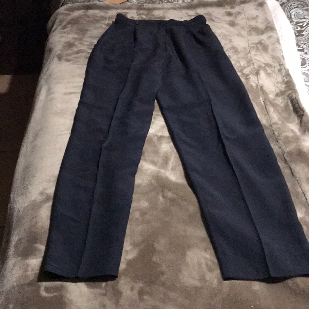 Salvatore Ferragamo Black Silk Trousers